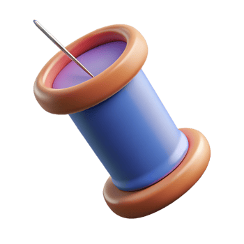 wonderful abstract A sewing needle with thread, 4K png