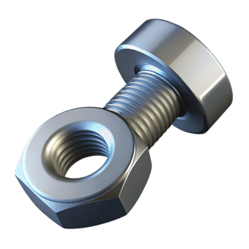magnificent modern A metal nut and bolt, high quality png