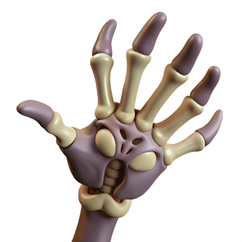 dramatic vintage A creepy skeletal hand reaching out authentic png
