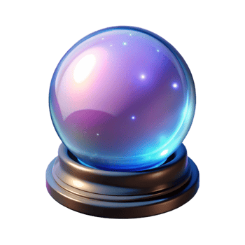 beautiful contemporary A magical crystal ball emitting a soft glow professional png