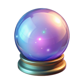 beautiful traditional A magical crystal ball emitting a soft glow premium png