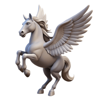 elegant abstract A winged horse Pegasus rearing up 4K png