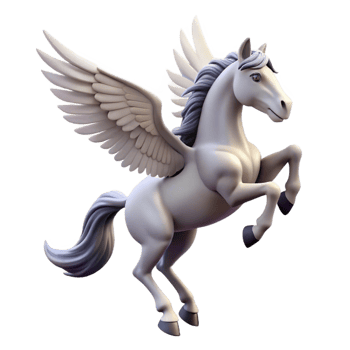 stunning abstract A winged horse Pegasus rearing up 4K png