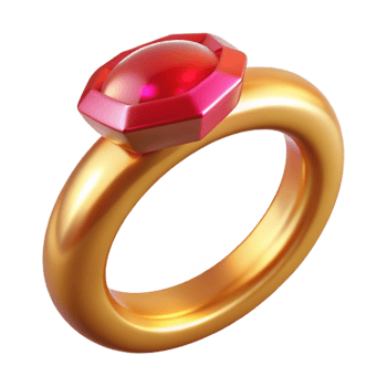 beautiful traditional A single, golden ring with a large ruby exclusive png