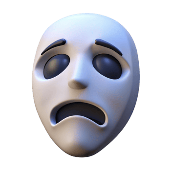 stunning creative A single, floating, ethereal mask with a sad expression exclusive png