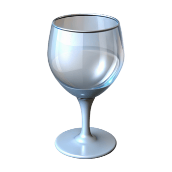 extraordinary minimalist A single, wine glass, empty, crystal clear high resolution png