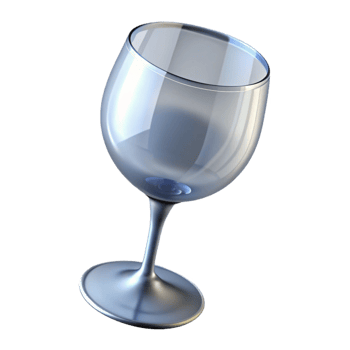 serene rustic A single, wine glass, empty, crystal clear high quality png