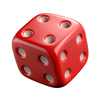 extraordinary vintage A single, dice, showing six, red dots original png