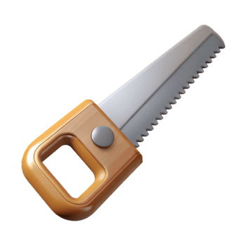 magnificent artistic A single, saw, hand saw, wooden handle high resolution png