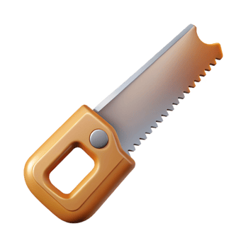 extraordinary contemporary A single, saw, hand saw, wooden handle original png