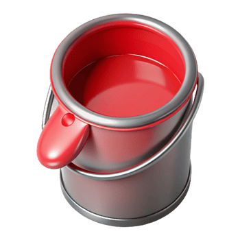 magnificent artistic A single, paint can, open, red paint high quality png
