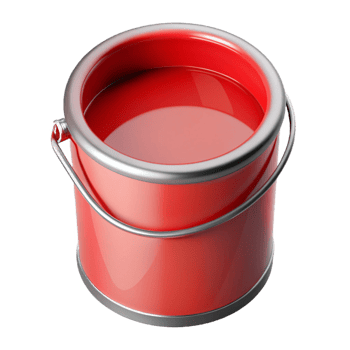 vibrant classic A single, paint can, open, red paint premium png