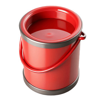 vibrant rustic A single, paint can, open, red paint genuine png
