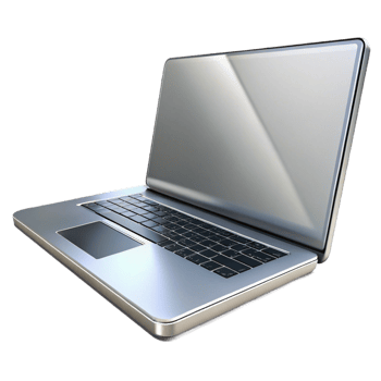 dramatic minimalist A sleek, silver laptop computer, closed detailed png