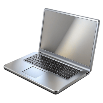 serene modern A sleek, silver laptop computer, closed 4K png