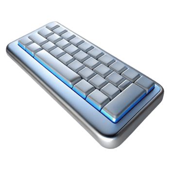 serene contemporary A wireless keyboard, slim and silver professional png