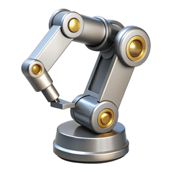 beautiful vintage A single robotic arm, metallic and articulated professional png