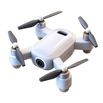 elegant abstract A drone, quadcopter style, white and foldable high quality png