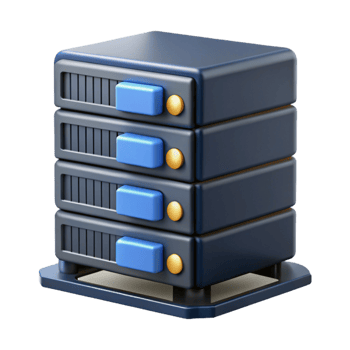 vibrant modern A server rack, black and filled with components original png