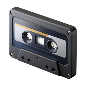 impressive minimalist A cassette tape, black and labeled genuine png