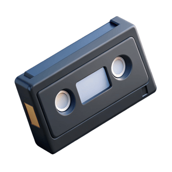 serene abstract A VHS tape, black plastic casing authentic png