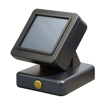 wonderful minimalist A POS terminal, black and touchscreen original png