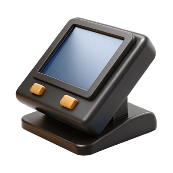dramatic traditional A POS terminal, black and touchscreen authentic png