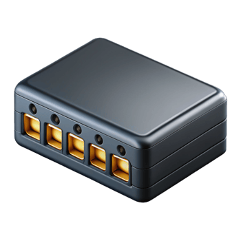 magnificent creative A network switch, black and with multiple ports 4K png