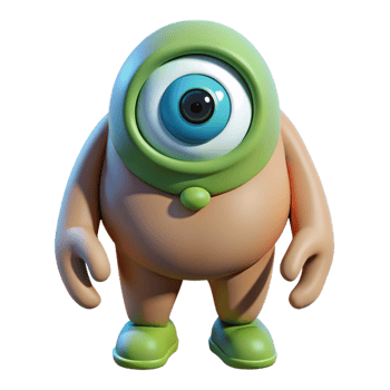vibrant abstract Cyclops, one-eyed giant, authentic png