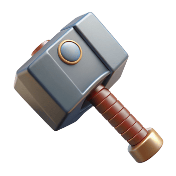 impressive modern Thor's Hammer, Mjolnir, Norse mythology, 4K png