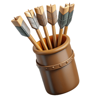 wonderful artistic A quiver full of arrows, fletched with eagle feathers professional png