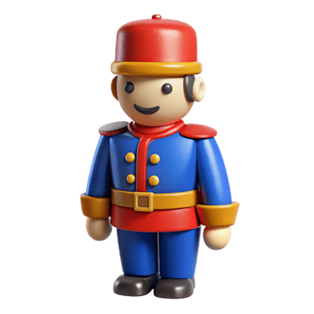 beautiful abstract A small, wooden toy soldier, painted red and blue original png