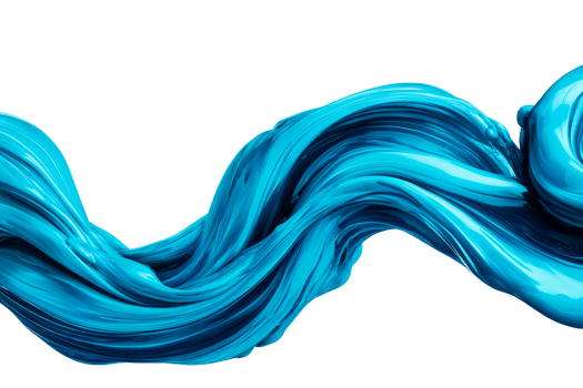 Turquoise smooth swirl with a 3D effect , cut out transparent png