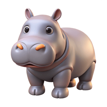 impressive minimalist A hippopotamus authentic png