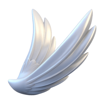 vibrant artistic A winged angel feather, pure white and luminous high resolution png