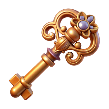 elegant abstract A detailed key, ornate and antique, for a magical lock high resolution png