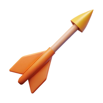 impressive minimalist A stylized arrow, fletched and pointed, ready to fly premium png