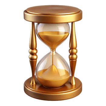 magnificent vintage A detailed, antique hourglass, filled with golden sand premium png