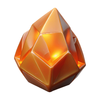 stunning rustic Alien mineral, glowing orange, crystalline structure original png