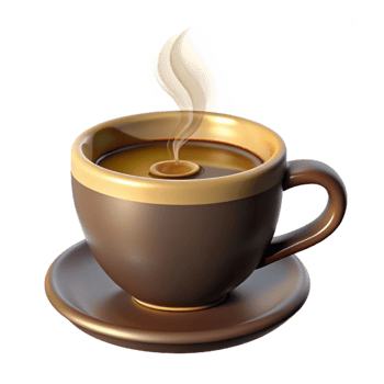 elegant vintage Steaming cup of coffee genuine png
