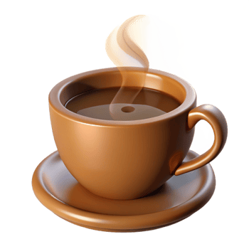 serene artistic Steaming cup of coffee premium png