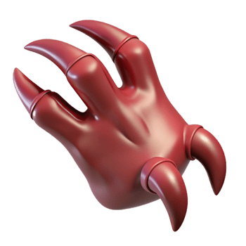 dramatic contemporary A realistic rendering of a demon's hand, clawed, genuine png