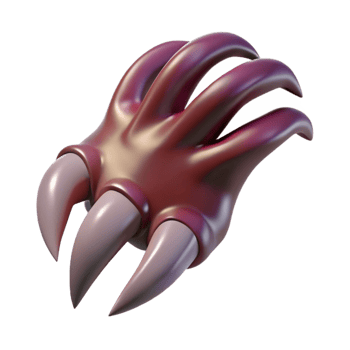 magnificent modern A realistic rendering of a demon's hand, clawed, original png