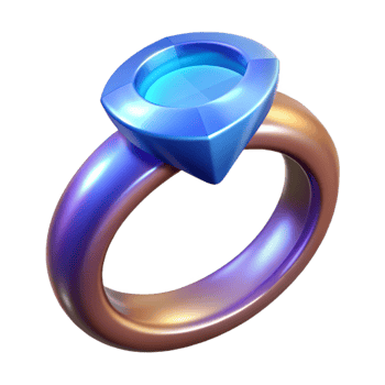 dramatic minimalist A detailed illustration of a magical ring with a large gem, premium png