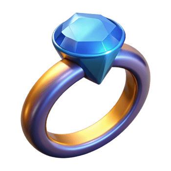 elegant rustic A detailed illustration of a magical ring with a large gem, authentic png