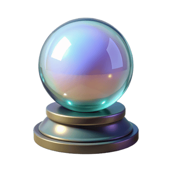 extraordinary classic A single, stylized crystal ball on a stand, 4K png