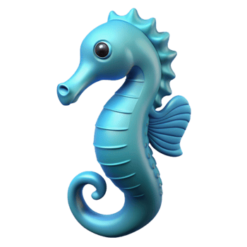 beautiful traditional A seahorse, vertical professional png