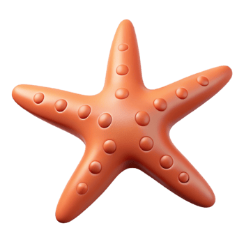 wonderful abstract A starfish, five arms visible premium png