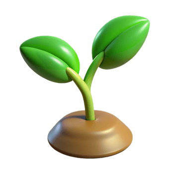 elegant abstract Green sprout with two leaves exclusive png