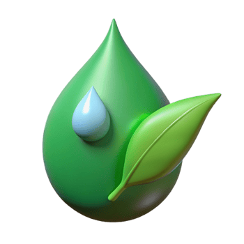 elegant minimalist Single dewdrop on a green leaf professional png